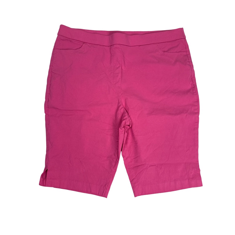 Alfred Dunner Women's Pink Bermuda Pull On Shorts Size 18 Casual Comfy